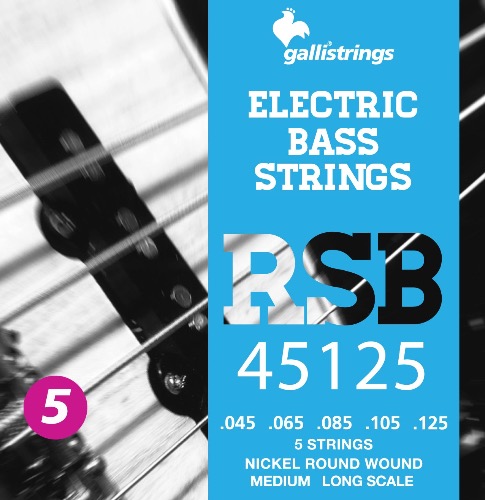 Galli Strings 갈리 스트링 - RSB45125 - 5 STRINGS MEDIUM (Nickel) 니켈 5현 베이스 스트링 (미디엄 게이지)