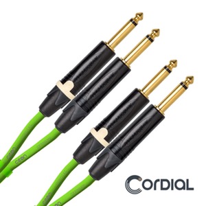 Cordial 코디얼 코디알 CEON DJ PLUG 3M (TS 스테레오 케이블) TS stereo cable 뉴트릭 / 기타케이블 / 악기케이블 (일자-일자) [그린 색상]